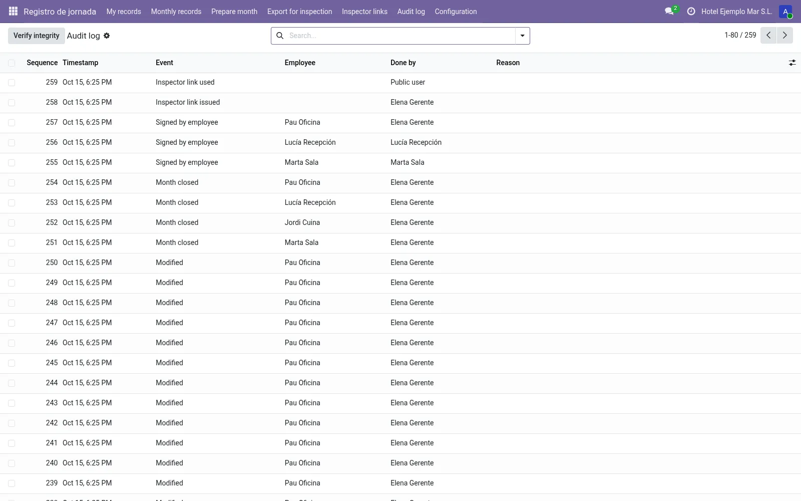 Append-only audit log